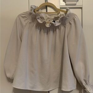 Tuckernuck Cream Ruffle Blouse